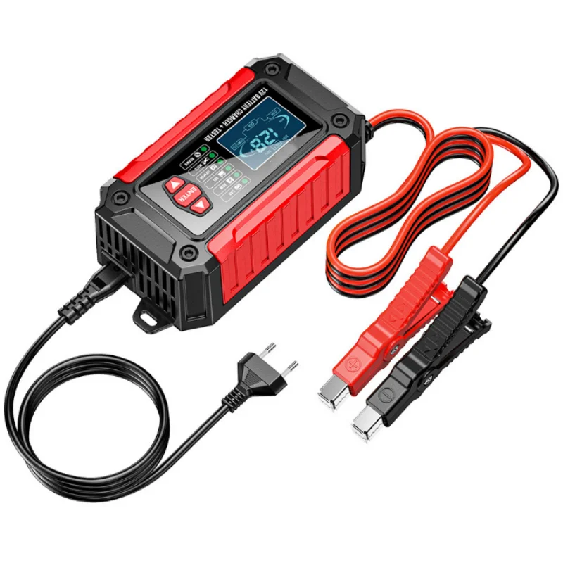 New! 12V Car Battery Charger+Tester 2 in 1 Car Motorcycle AGM GEL WET Lead Acid Battery Charger System Analyzer SOH SOC Measurem