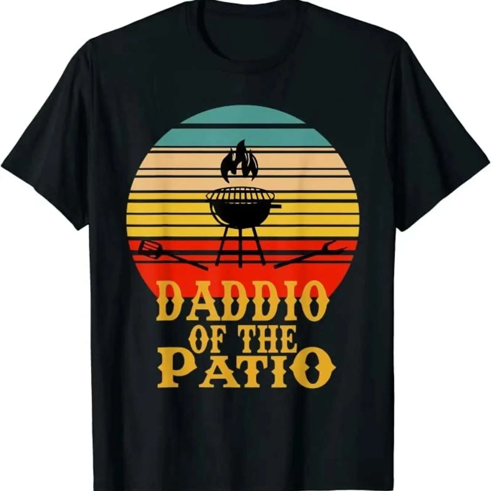 Lustiges Herren T Shirt Barbecue Grill Daddio der Terrasse BBQ Grillen Geschenk XXL 2XL vintage Washed Comfortable