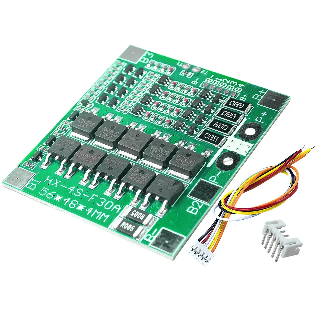 4S 14.8V 30A Li-ion 18650 Lithium Battery BMS Packs PCB Protection Board with Balanced 12.8V Lithium Iron Phosphate HX-4S-F30A