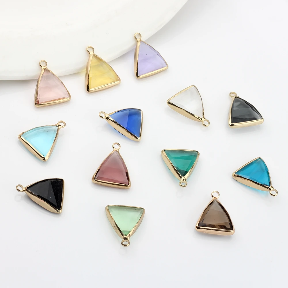 

Crystal Transparent Triangle Charms Beads 18*16MM 6pcs/lot For Glass Living Memory Locket DIY Accessories