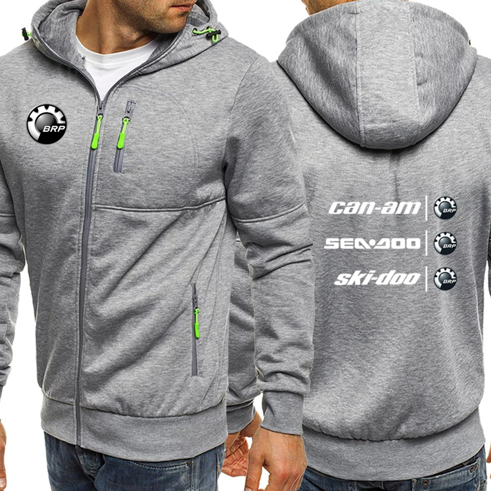 2025 Can Am primavera y otoño sudaderas con capucha de ocio de estilo minimalista para hombre Ski Doo Logo estampado Sea doo chaqueta ligera con capucha abrigo
