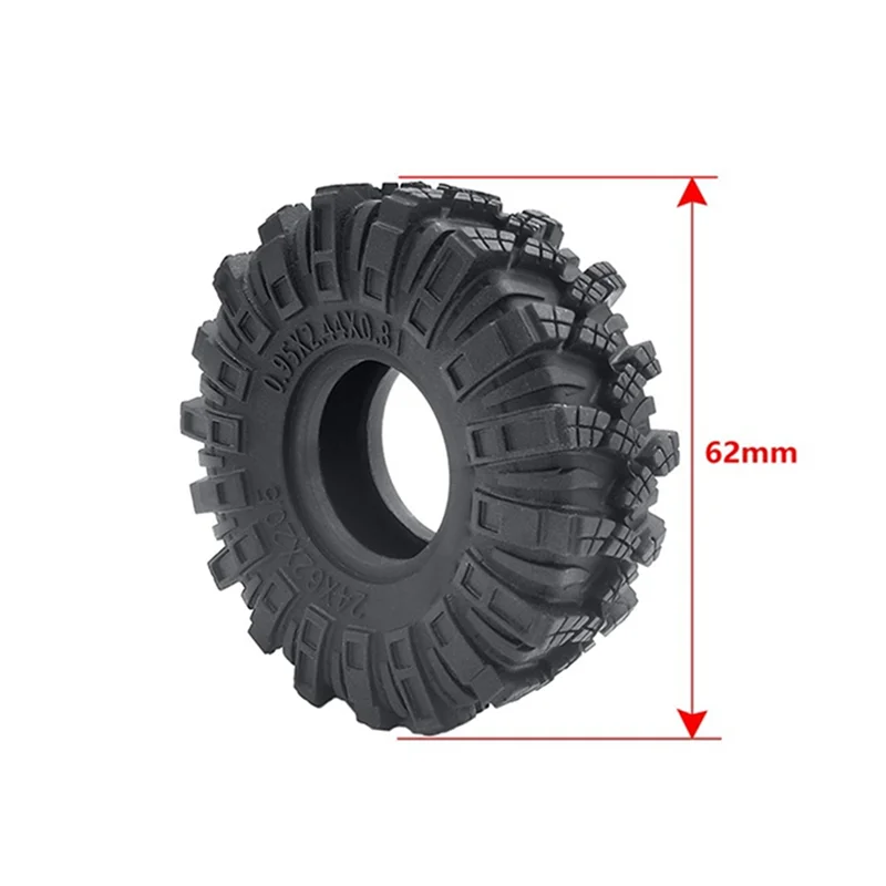 

ABUM-8PCS 62Mm 1.0 Inch Wheel Tires Soft Mud Terrain Rubber Tyres For 1/24 RC Crawler Car Axial SCX24 Gladiator Bronco Parts
