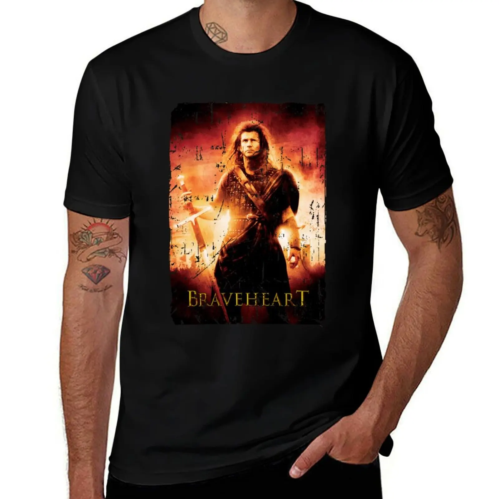 

Braveheart Mel Gibson Movie Cover Poster . Essential . T-Shirt essential t shirt t shirt man cotton T-shirt