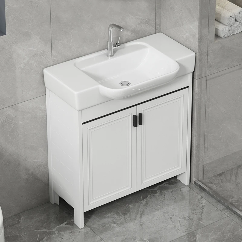 

Floor-to-ceiling small apartment bathroom cabinet combination wash basin ceramic integrated washbasin very narrow wash table sma