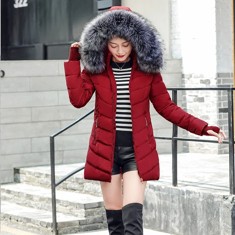 2024 New Arrival Fashion Slim Women Winter Jacket Cotton Padded Warm Thicken Ladies Coat Long Coats Parka Womens Jackets