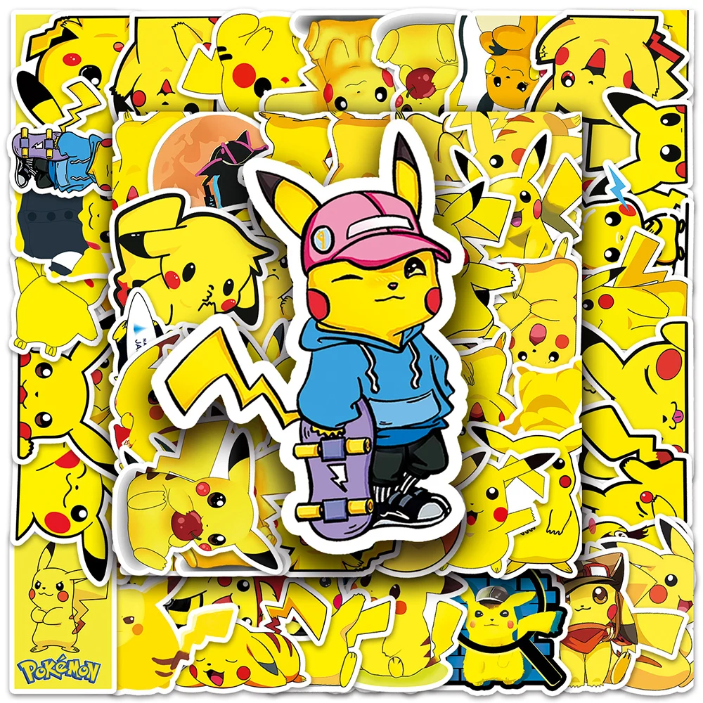 10/30/54pcs Kawaii Pokemon Pikachu Stickers Anime Decals Kids Toys DIY Skateboard Laptop Phone Case Cute Decoration Sticker Pack