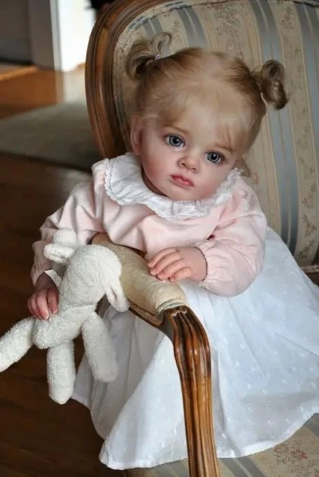 NPK – Kit de poupée Reborn inachevé fait à la main, 24 pouces, haute quantité, pièces de bricolage déjà peintes, Tutti avec cheveux blonds, bébé réaliste