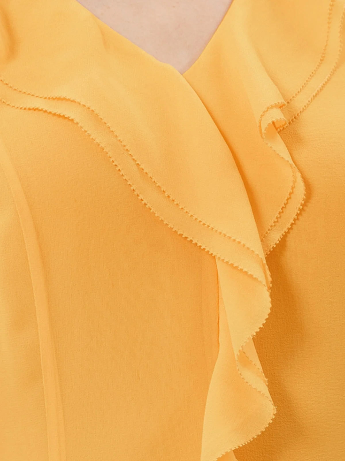 Voa seda dupla camada georgette boneca colarinho borda áspera artesanato camisa de manga comprida streamer grande pêndulo vestido de seda amoreira ae1122