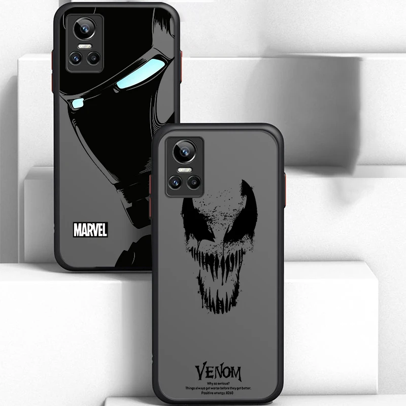 Marvel Spiderman Venom For OPPO Realme 11 20 9 9i 8i 8 7i 6S 6i 6 5i 5 Pro Plus Global TPU Frosted Translucent Phone Case