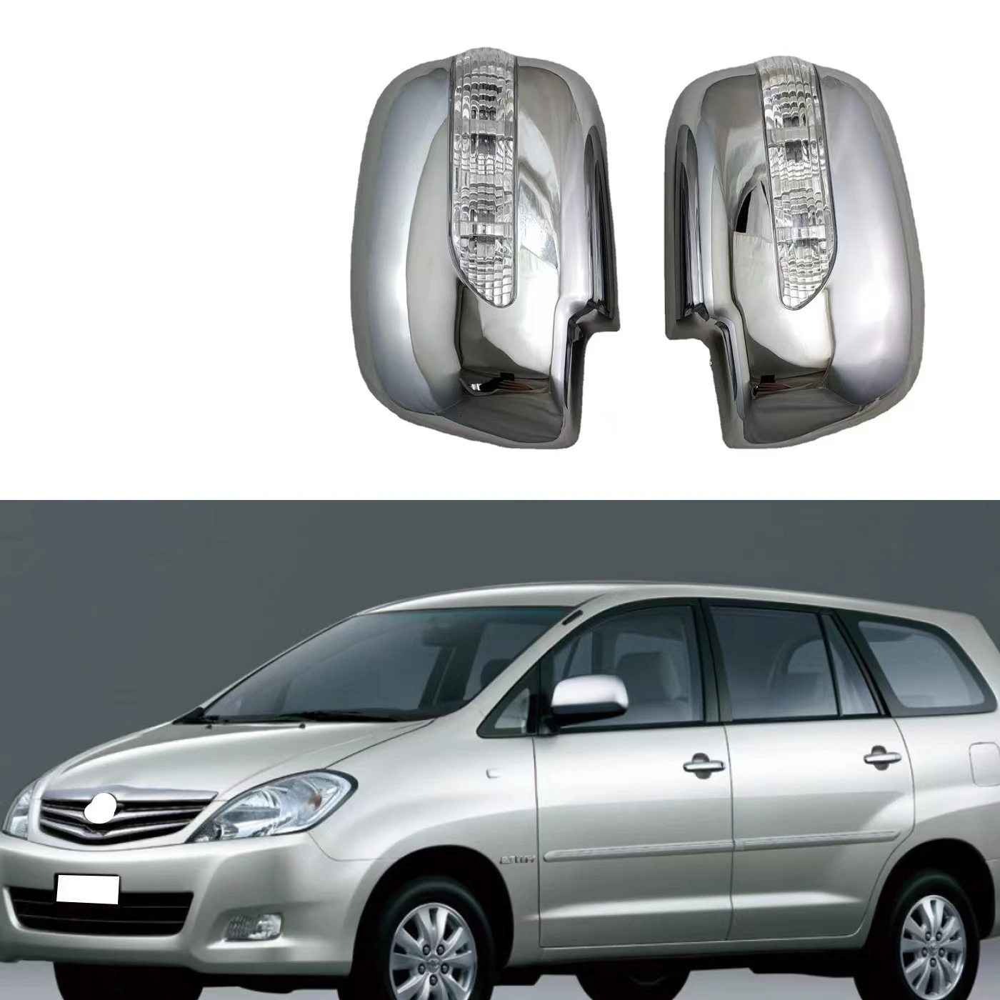 

Automotive exterior accessories for Toyota 03-15 INNOVA KIJANG with light LED rearview mirror cover plated decorative shell