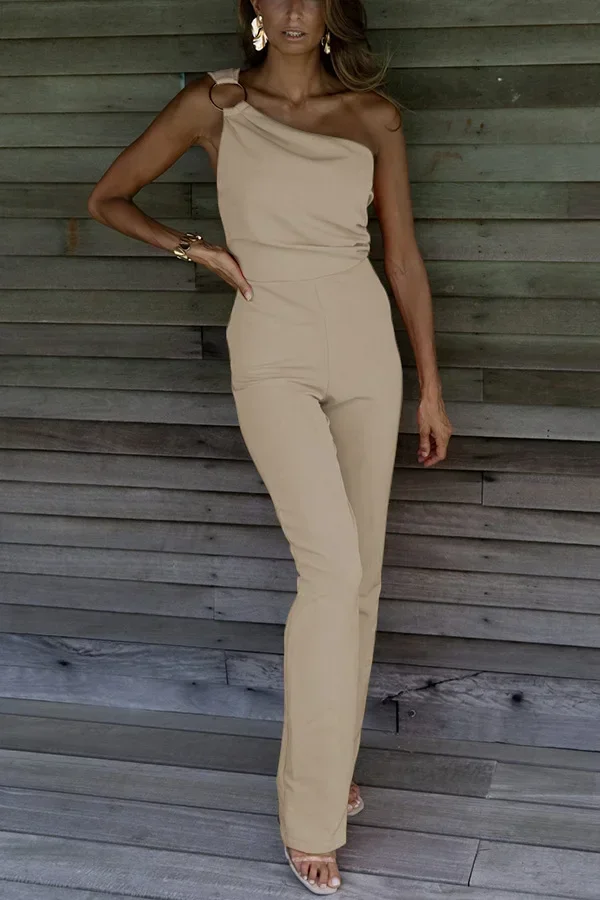 

Overalls Sleeveless Jumpsuits 2024 New Summer Solid Color Women Casual One Piece Wide Leg Pants Loose Romper Office Lady