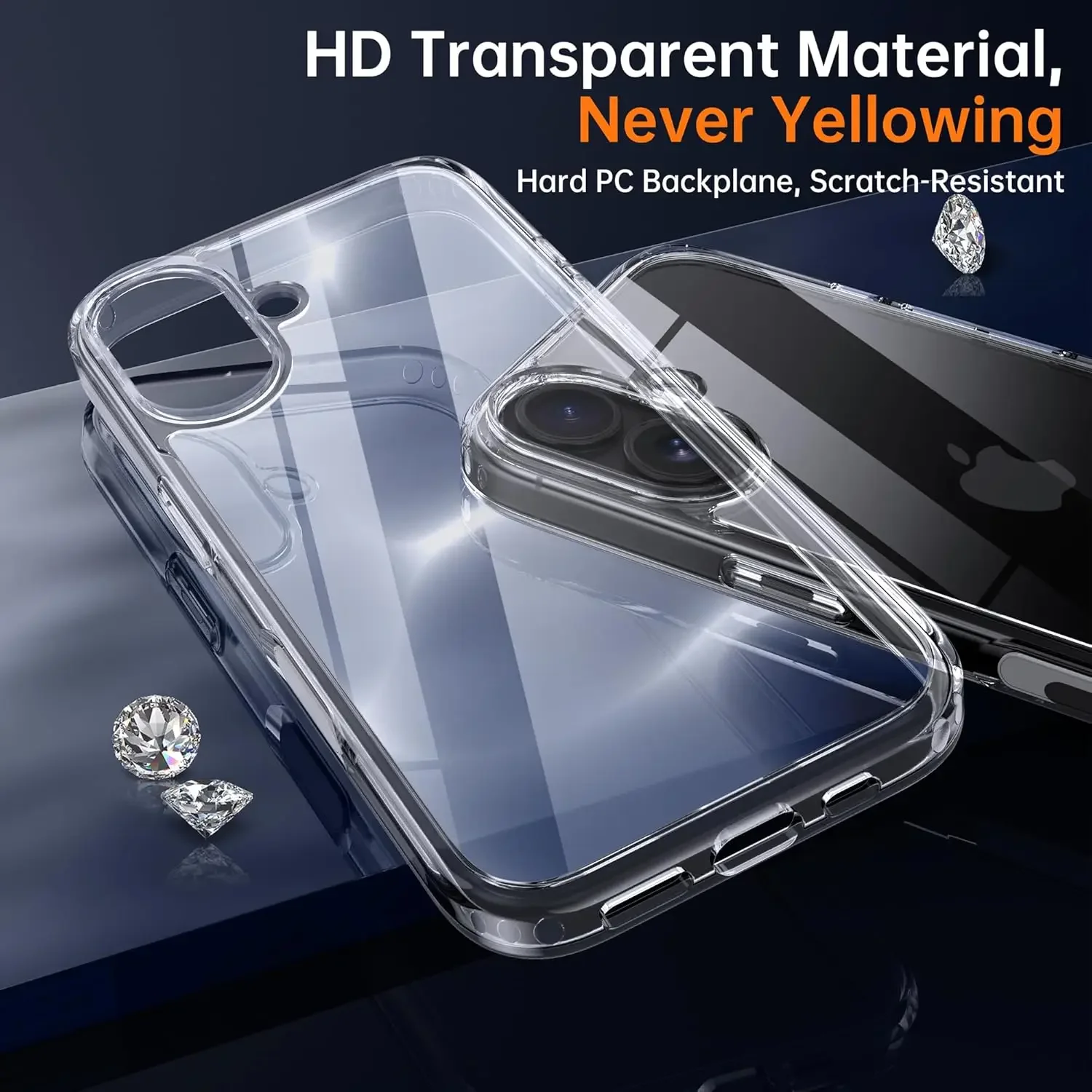 Shockproof Bumper Clear Case Hardness Shell Covers for IPhone17 Air 17Pro Max PC+TPU Cover for IPhone17 17Pro Hardness Shell