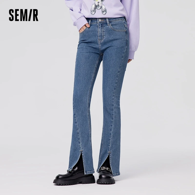 Semir Jeans Women High-Waisted Split Pants 2023 Spring New Style Hong Kong Style Flared Pants Temperament