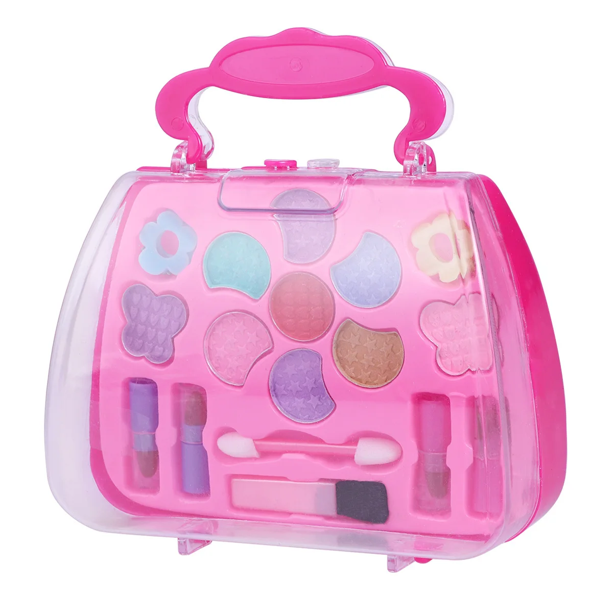 Meisjes Kids Make-up Case Aardbeivorm Vanity Draagbare Carrying Carry Storage Set Veilig voor kinderen Verjaardagscadeau