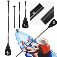 3-Piece Kayak Boat Paddle Adjustable Length Detachable SUP Paddle Aluminum Alloy One Way Paddle for Outdoor Water Sports