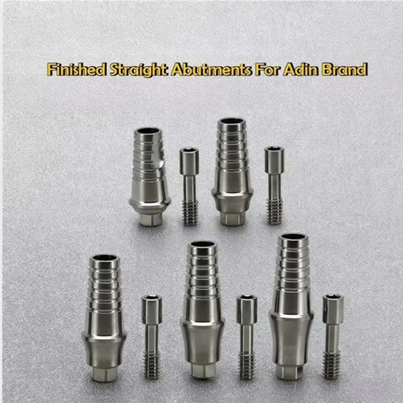 10Sets Dental Implant Titanium Alloy Accessories Finished Straight & Angled Abutments For Adin System Dental Clinic Supplies