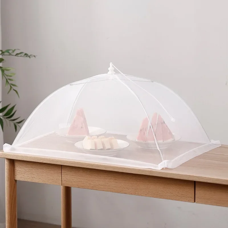 1pc White Square Folding Food Cover Outdoor and Indoor Dust-proof Anti-termite Fly-proof And Insect-proof Food Cover