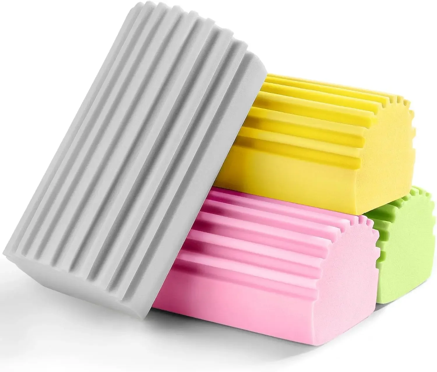 

Reusable Damp Cleaning Sponge Set, Textured Baseboard & Blind Cleaner, Multi-Color Wet Duster for Home Use