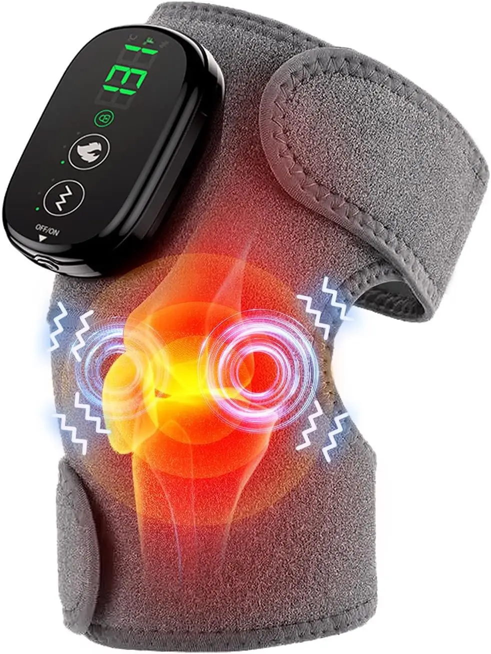 

Portable Heated Foot Massager with Vibration, Cordless Touchscreen Control for Knees Shoulders Elbows, 210-Min Battery