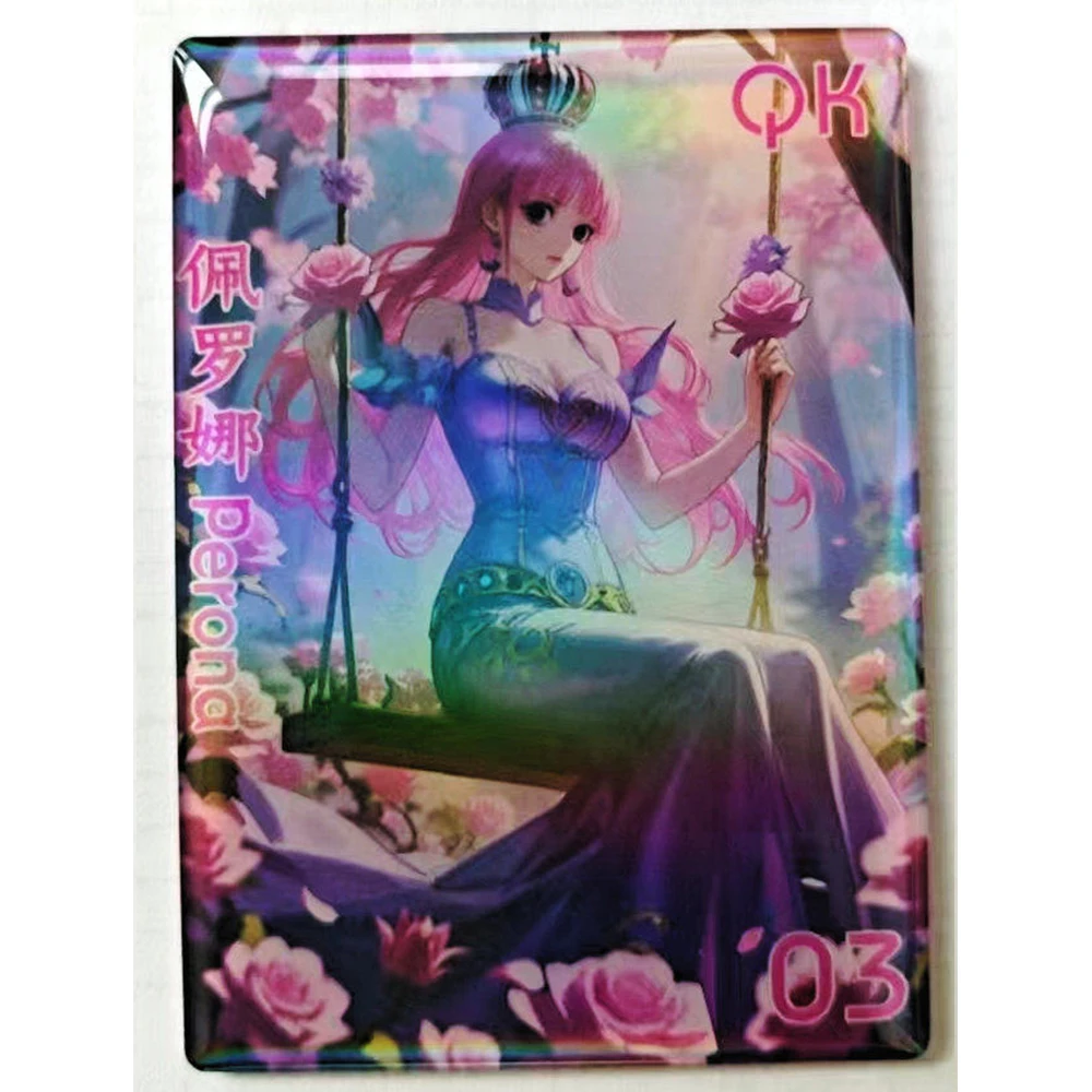 One Piece QK Holografische regenboog verzamelkaarten Anime Festival Gift Nami Vivi Yamato Perona Hancock Robin Rainbow Sparkle