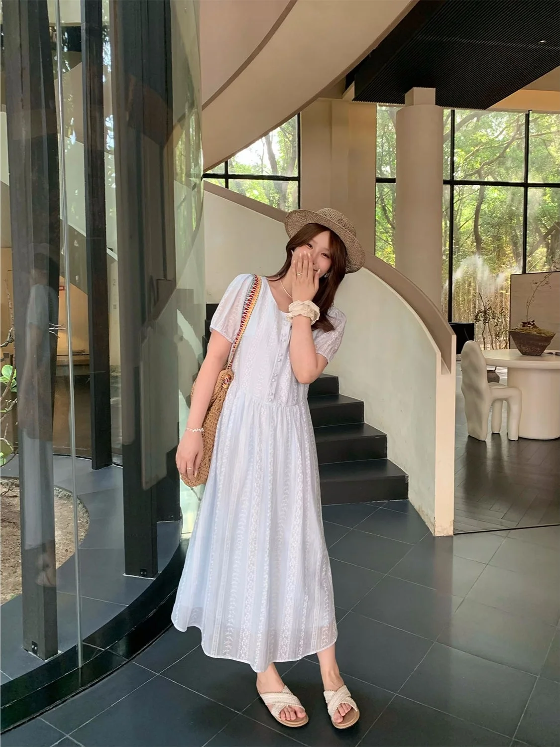 plus Size Women's Dr Slimming A-Line Midi Skirt High Waist Ruche Detail Casual Summer Faion for Plump Sister