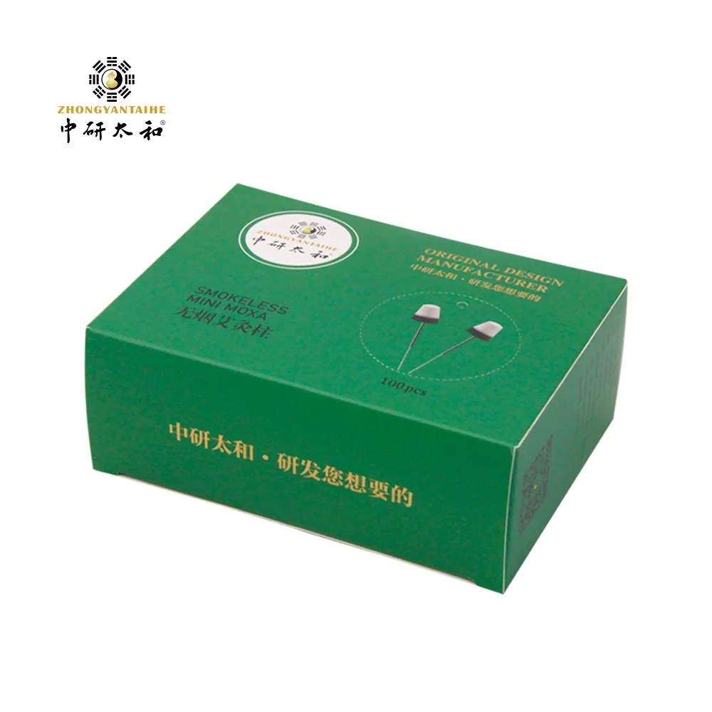 100 PCS Smokeless Massage Moxa Sticks Warm Healing Therapy Treatment ZHONGYAN TAIHE Moxa Wool Mini Smokeless Moxa Stick Massage