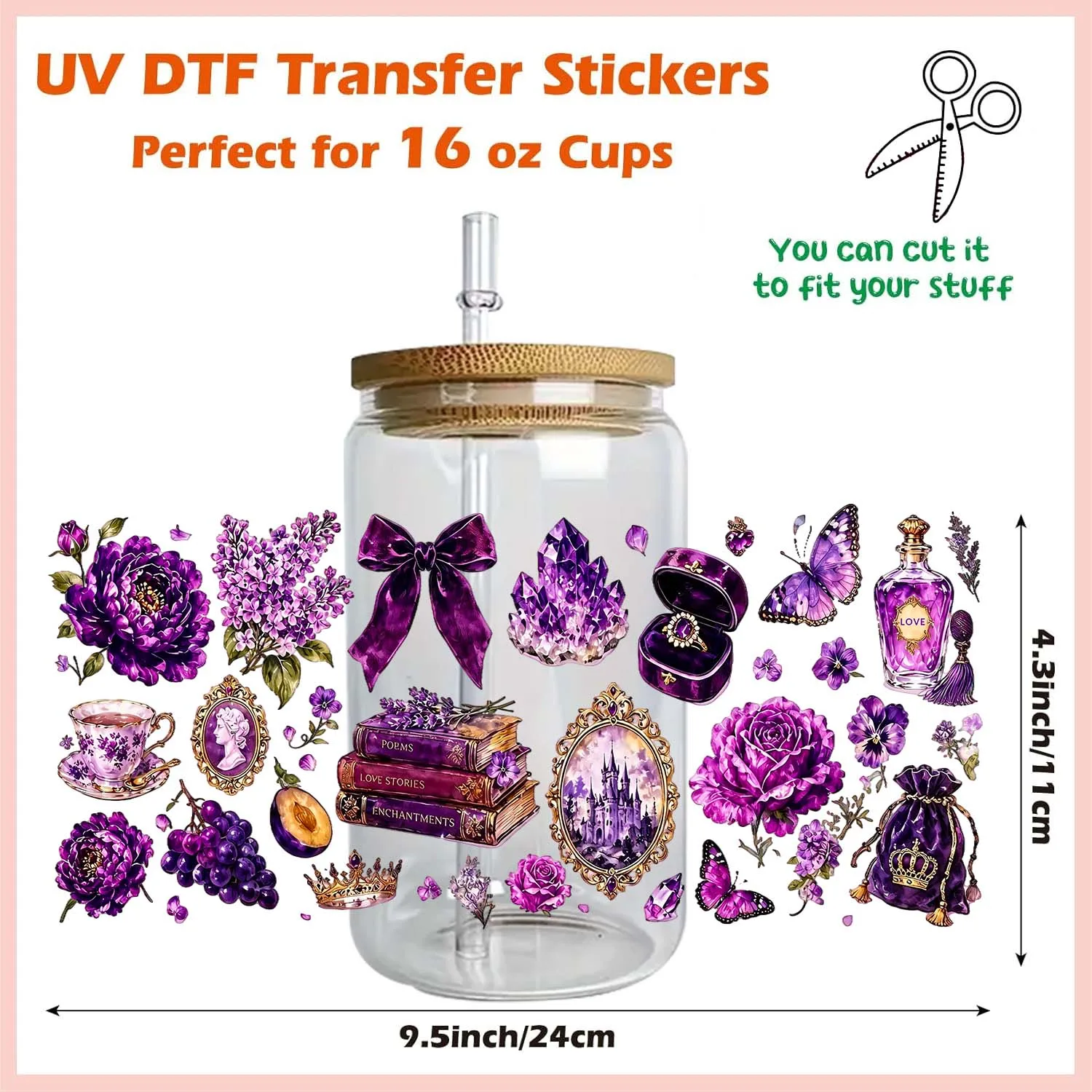 Country Style Vibe Rub On 1oz UV DTF Transfer Sticker Waterproof DIY Decals 3D Transfers UVDTF Sticker 16oz UV DTF Cup Wraps