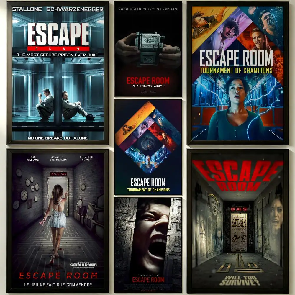 Escape Room Classic Horror Movie Self-Adhesive Poster Waterproof Removable HD Print for Bedroom Living Room Decor Poster