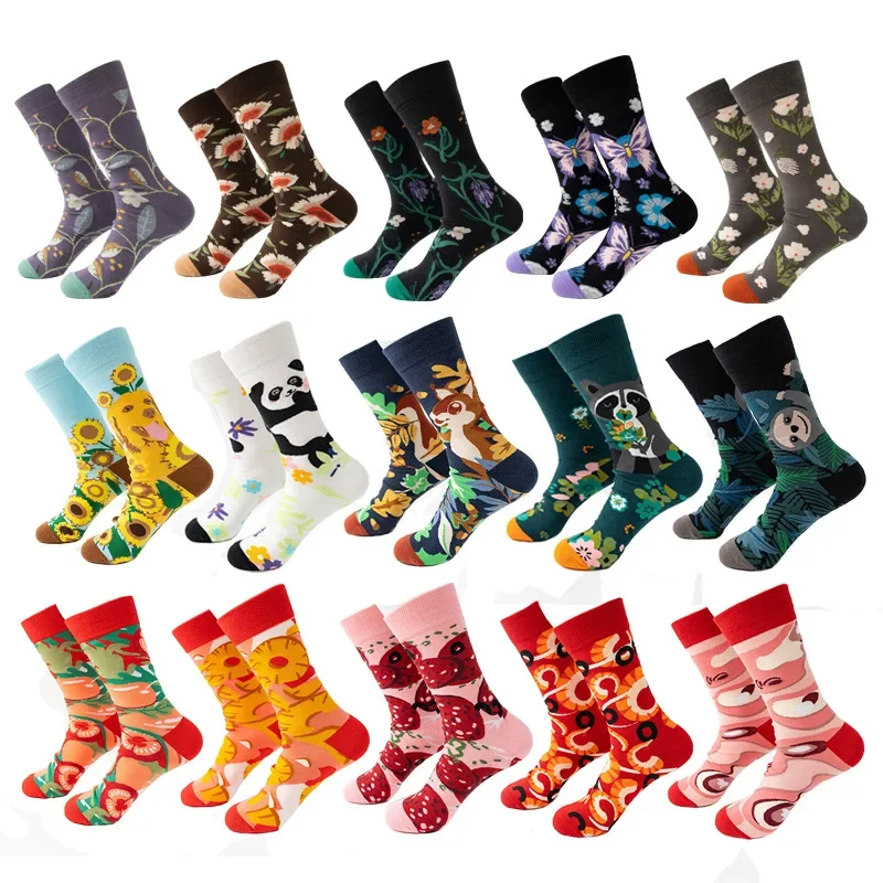 Fashion couple cotton socks asymmetrical creative AB cross-border foreign trade fashion socks