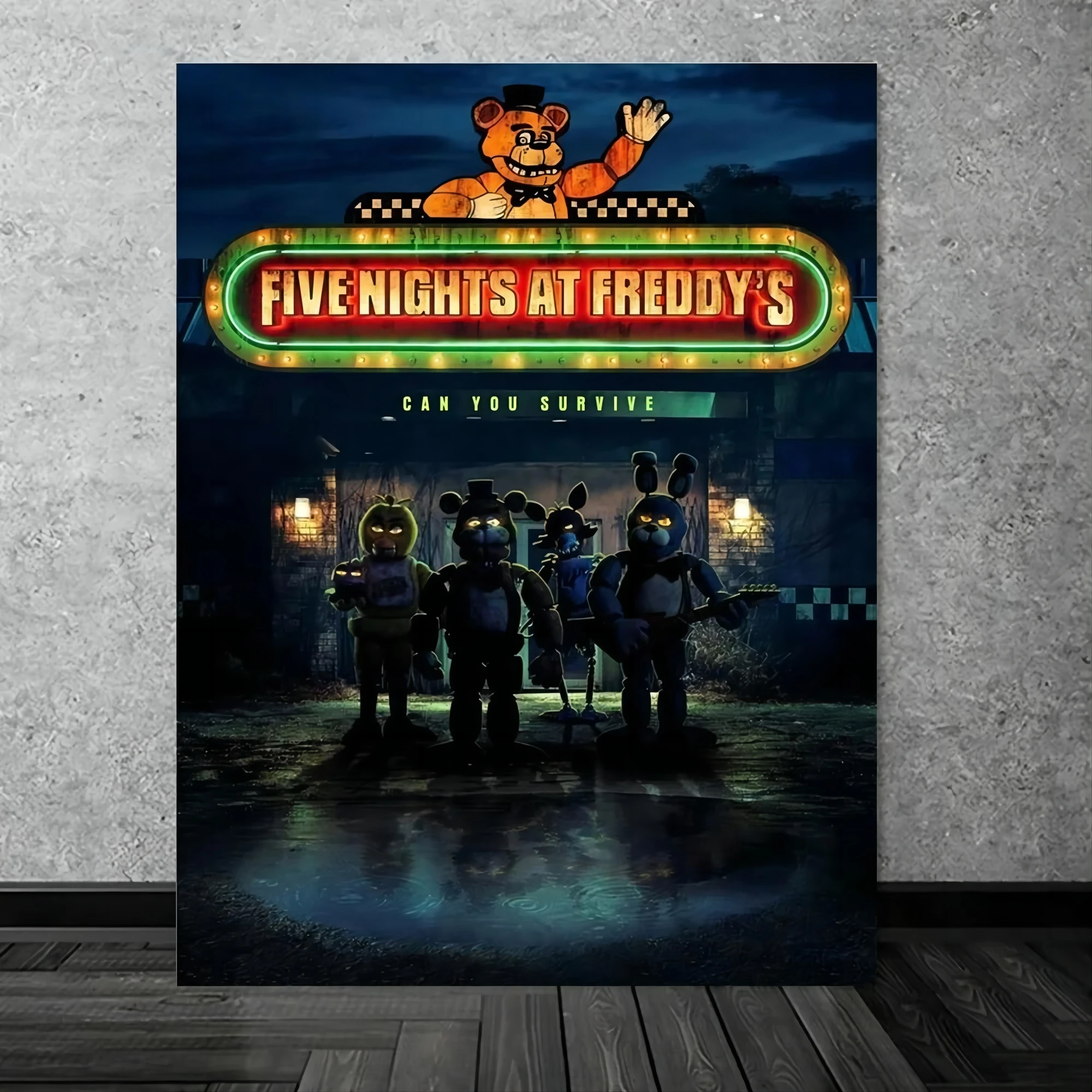 Vintage Cartoon Bear Five Nights Fnaf at Freddys Anime Art Movie Horror Poster Canvas Wall Painting Picture Room Home Decor Gift