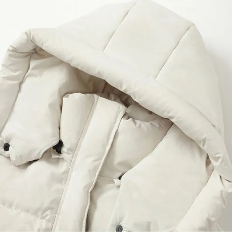 2023 Winter New 85% White Duck Down Jacket Hooded Loose Women\'s Coat Casual X-Long Over Knee Thicken Female Down Coat