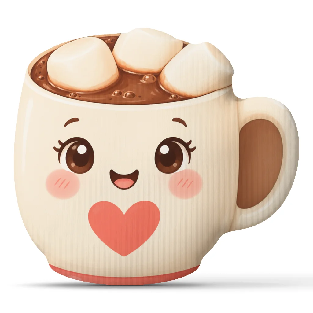 Hot Chocolate Marshmallow Mug Pillow Cute Stuffed Cushion Kawaii Cup Throw Pillow Cozy Winter Home Decor Sofa Seasonal Gift