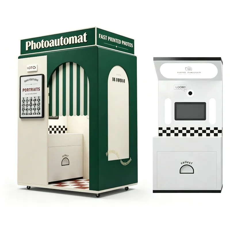 Professional Self-service Instant Photo Booth Touch Screen Photo Booth with Camera and Printer Business Coin-operated