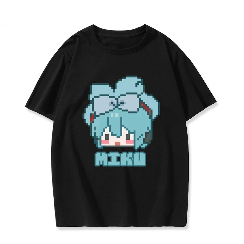 

MINISO Hatsune Miku Cartoon Print Tshirt Summer Casual Top for Daily Wear Comfortable and Breathable Fashion Tee Style