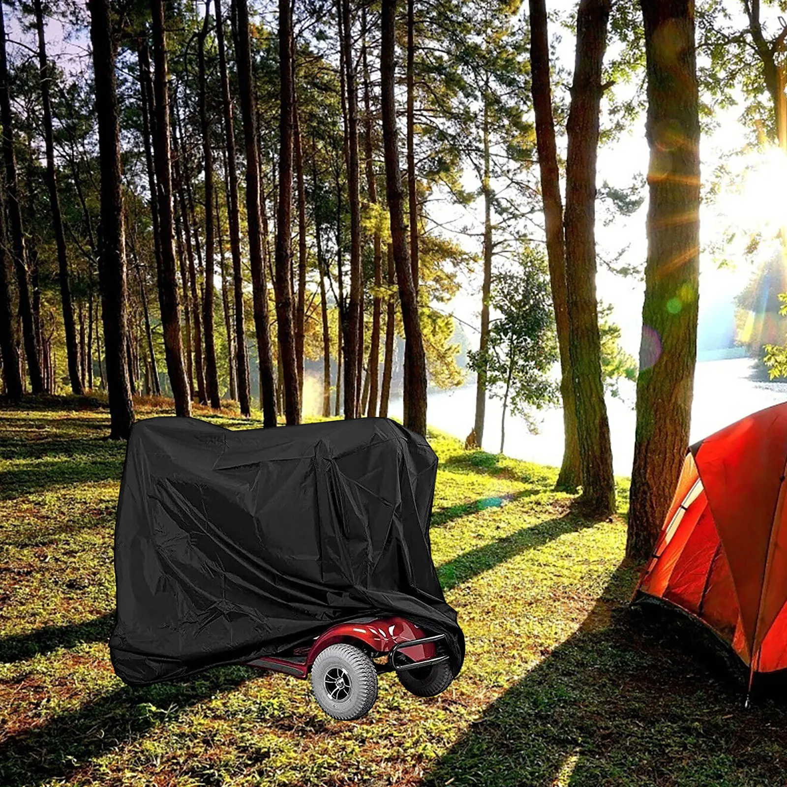 

Waterproof Scooter Cover for Electric Wheelchair Foldable Rain Resistant Mobility Protective Cape Adjustable Buckle Carry Bag