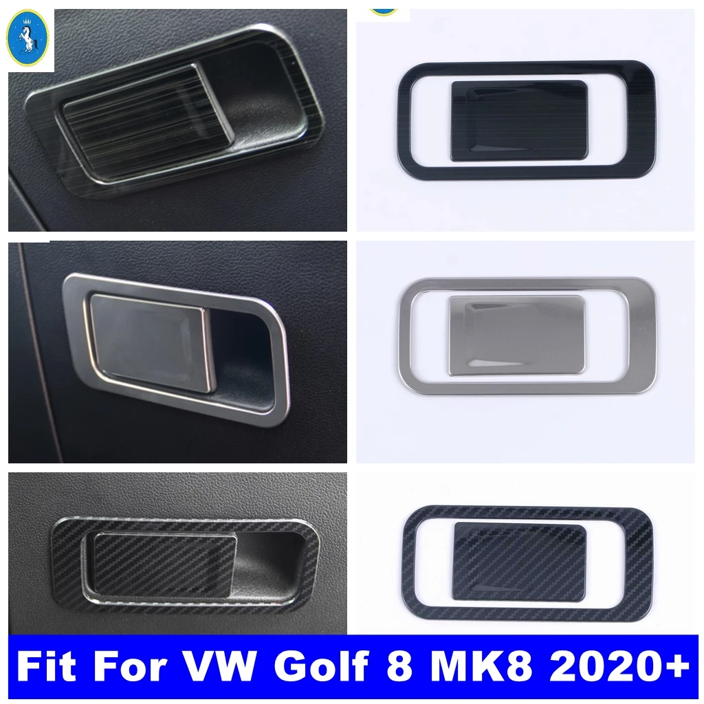 Stainless Steel Car Co-pilot Storage Glove Box Handle Stickers Accessories Cover Trim For VW Volkswagen Golf 8 MK8 2020 - 2024