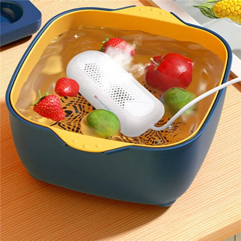 ABKW-2X Fruit And Vegetable Washing Machine Fruit And Vegetable Cleaner Device USB Food Purifier Cleaning Gadgets White