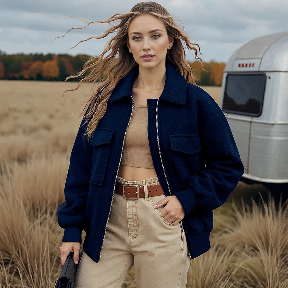 

Winter Jacket Round Neck Casual Style Women's Top Fashionable and Stylish Outerwear for Cold Weather