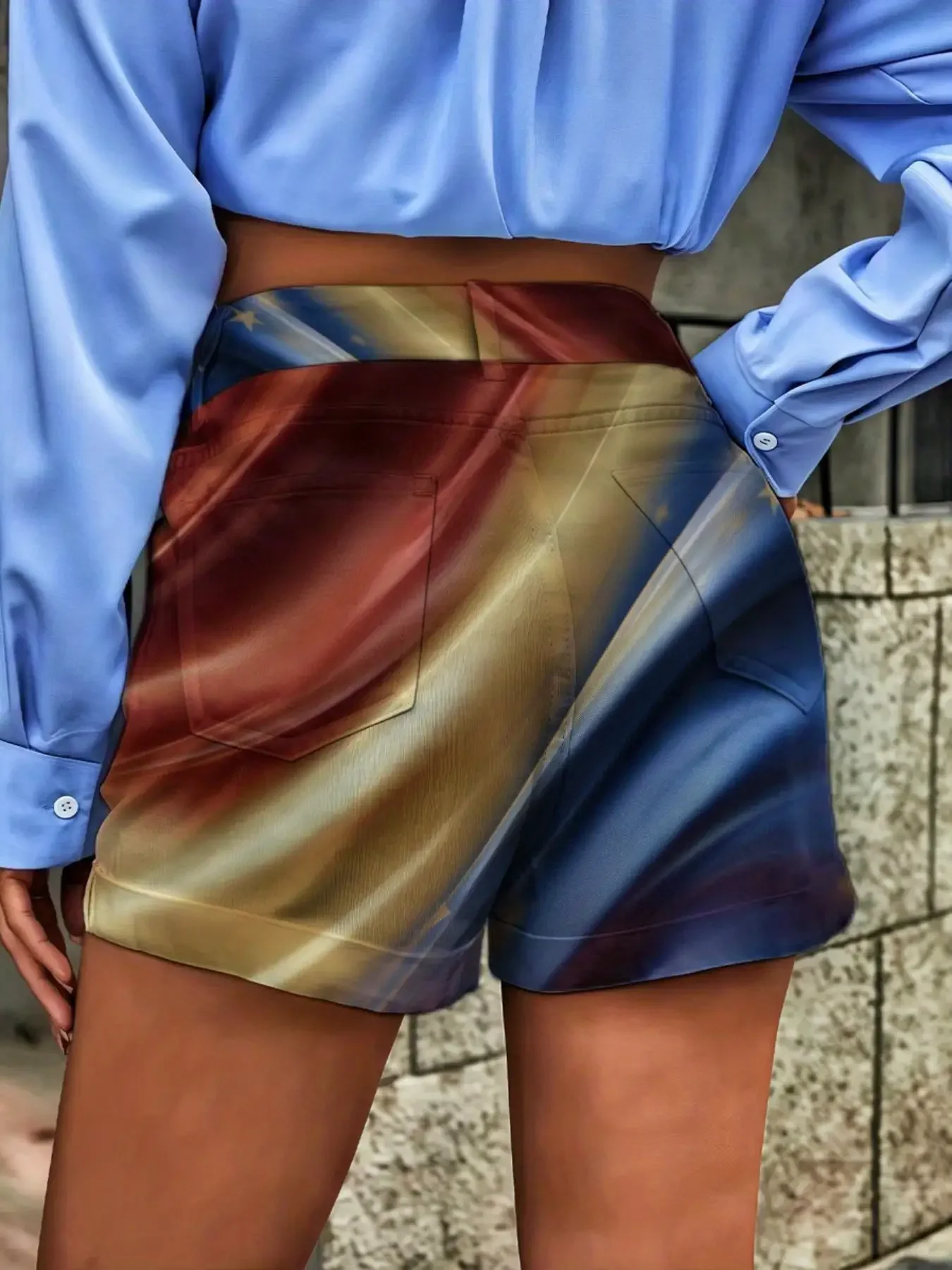 

2026 Women's Retro Fashion Cowboy Shorts - High Waist Loose Short, Vintage Western floral print denim shorts