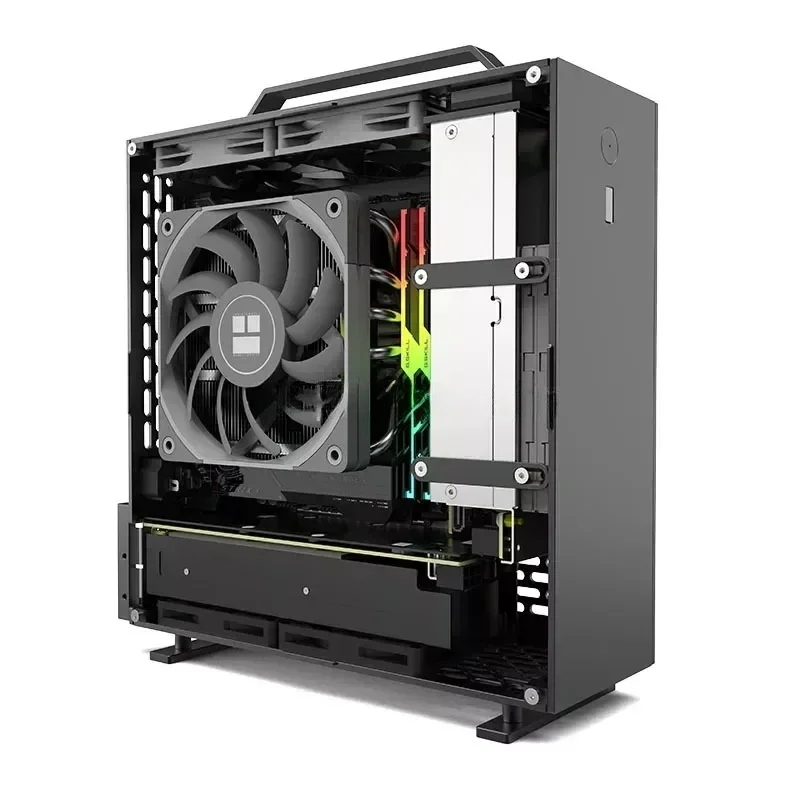 Lzmod 5 Liter A24-V5 2.0 Dual Slot Single Display 1U Netzteil Itx-Gehäuse mit Doppelfaser