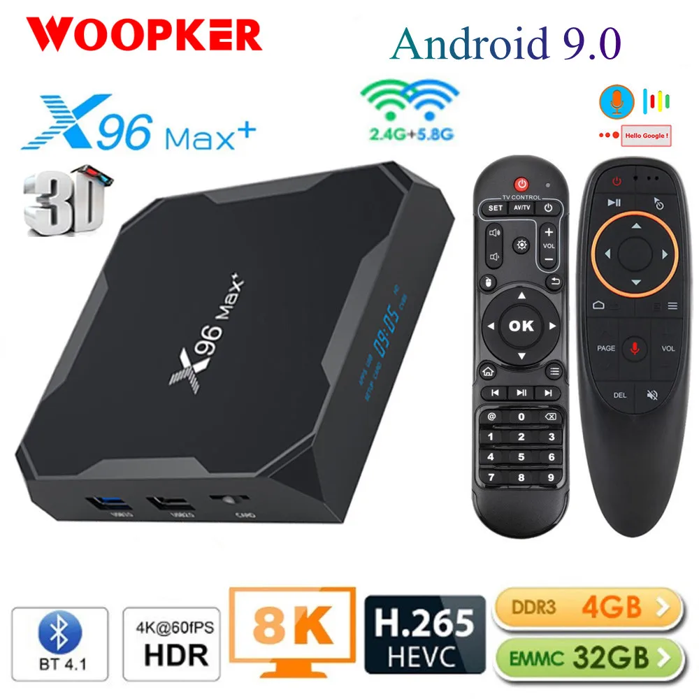 

X96 Max Plus Smart TV Box 1000M Android 9.0 Amlogic S905x3 8K Media Player 4GB RAM 64GB ROM X96Max Set top Box Quad Core 5G Wifi