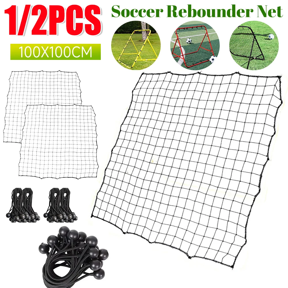 

1/2PCS Soccer Rebounder Net With 20 Elastic Ropes Kickback Football Practice Net Kids Teens Soccer Training Aid Target Goal Net