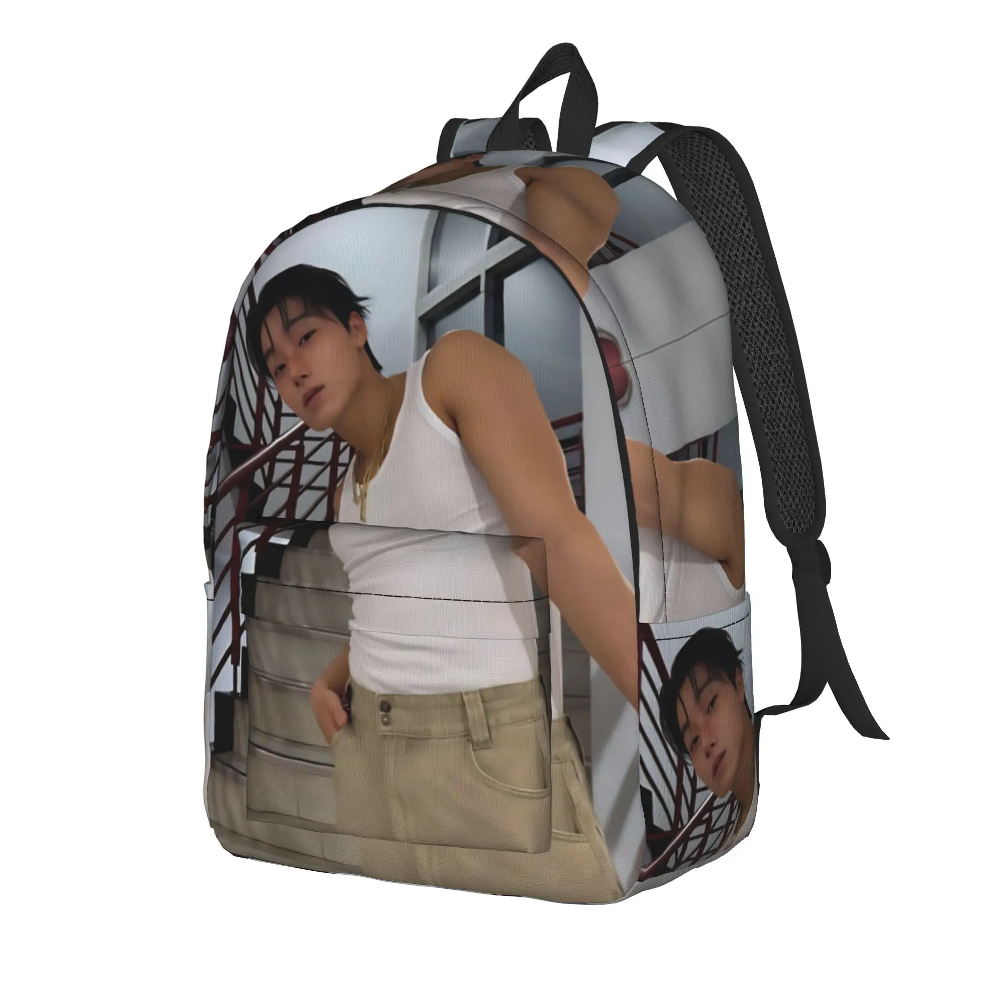 Choi San A-Ateez-Z bad 2026 Classical Backpack Lightweight Student Work  Daypack for Men Women College Canvas Bags