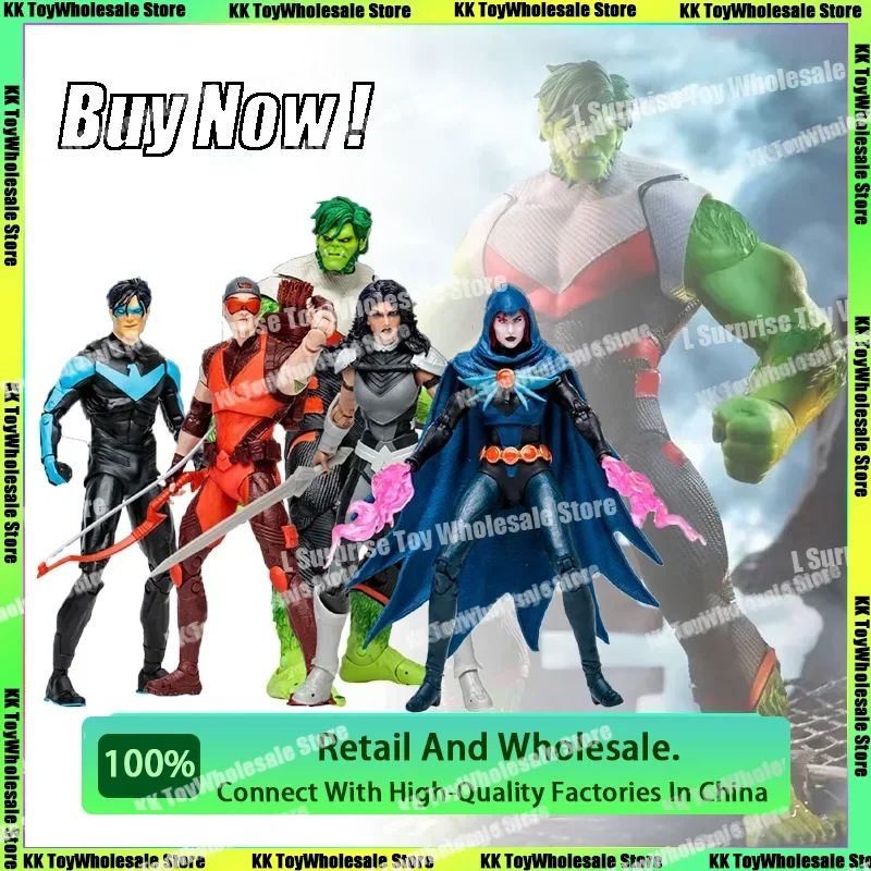 

[In Stock] Original DC Multiverse Beast Boy Teen Titans Nightwing Raven Donna Troy Arsenal Anime Action Figures Model Gifts Toys