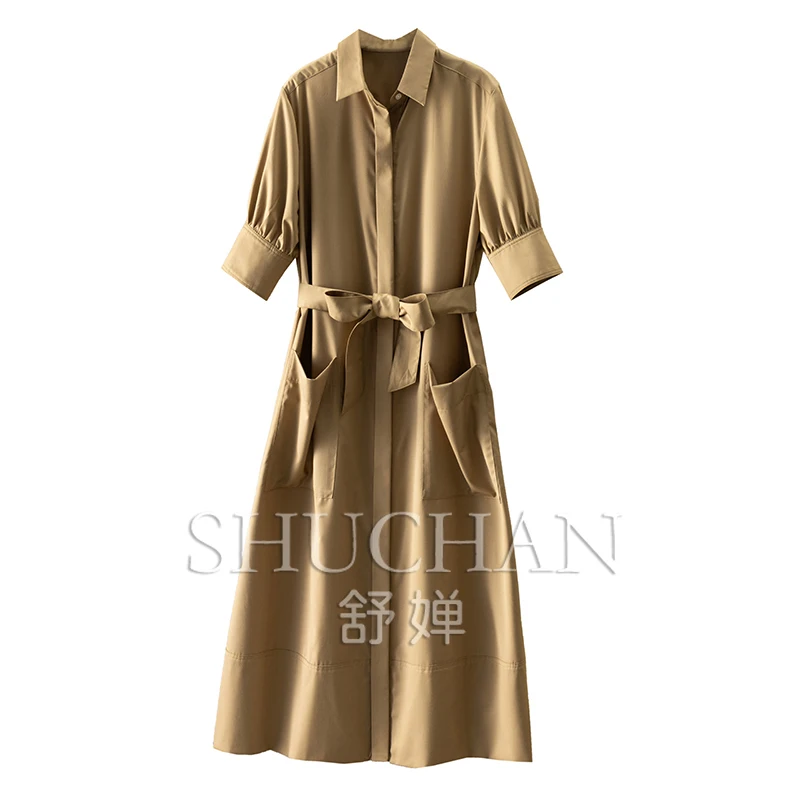 

Good Version Including Lyocelll Waist Shirt Dress Women's 9W07 Vestidos De Mujer Elegantes Para Fiesta 2025 Summer