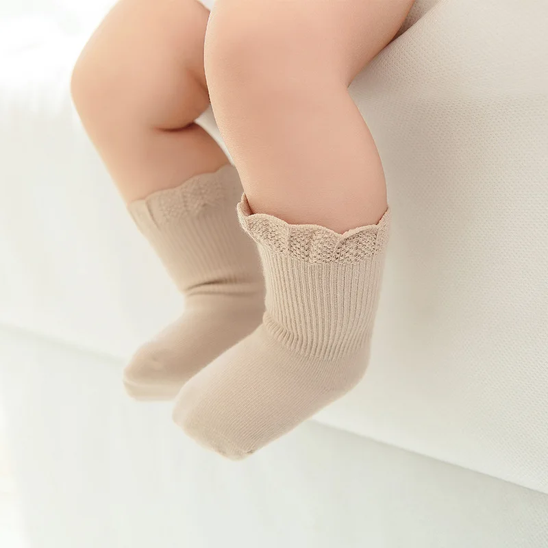 Baby Girl Cotton Ruffle Socks Newborn Infant Cute White Princess Short Lace Warm Sock Toddler Kid Boy Spring Clothing Accessory