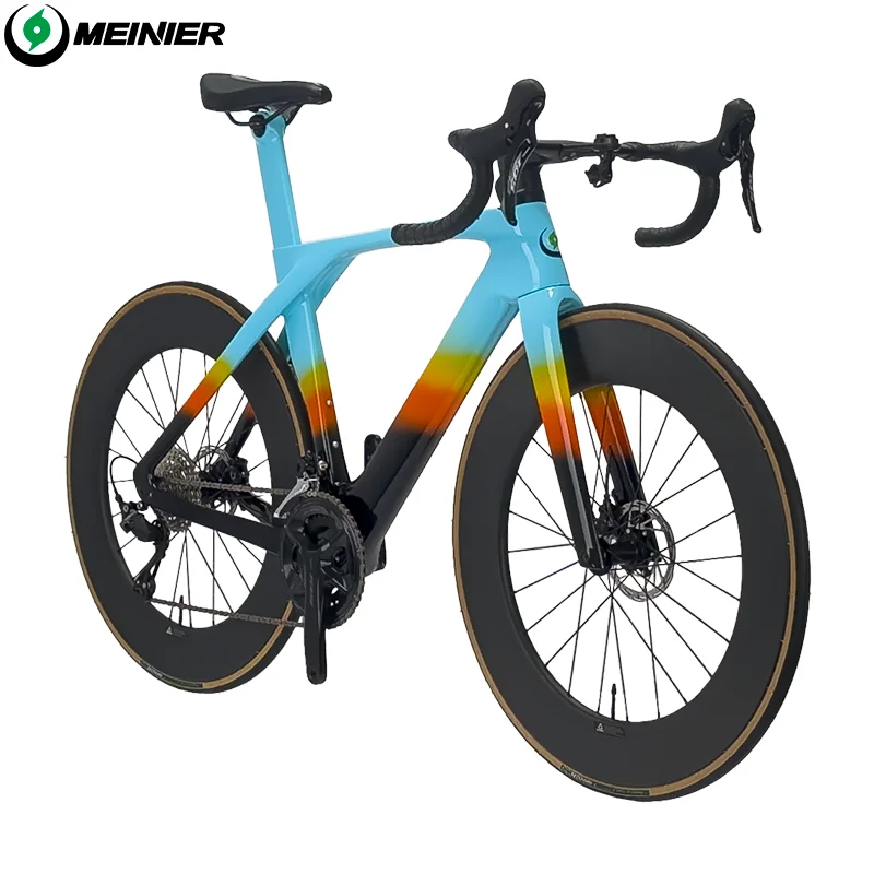 Carbon Fiber Road Bike Use R7120 2x12s Road Bicycle With Hydraulic Disc Brake T800 Carbon Wheelset Carbon Road Bike Frameset
