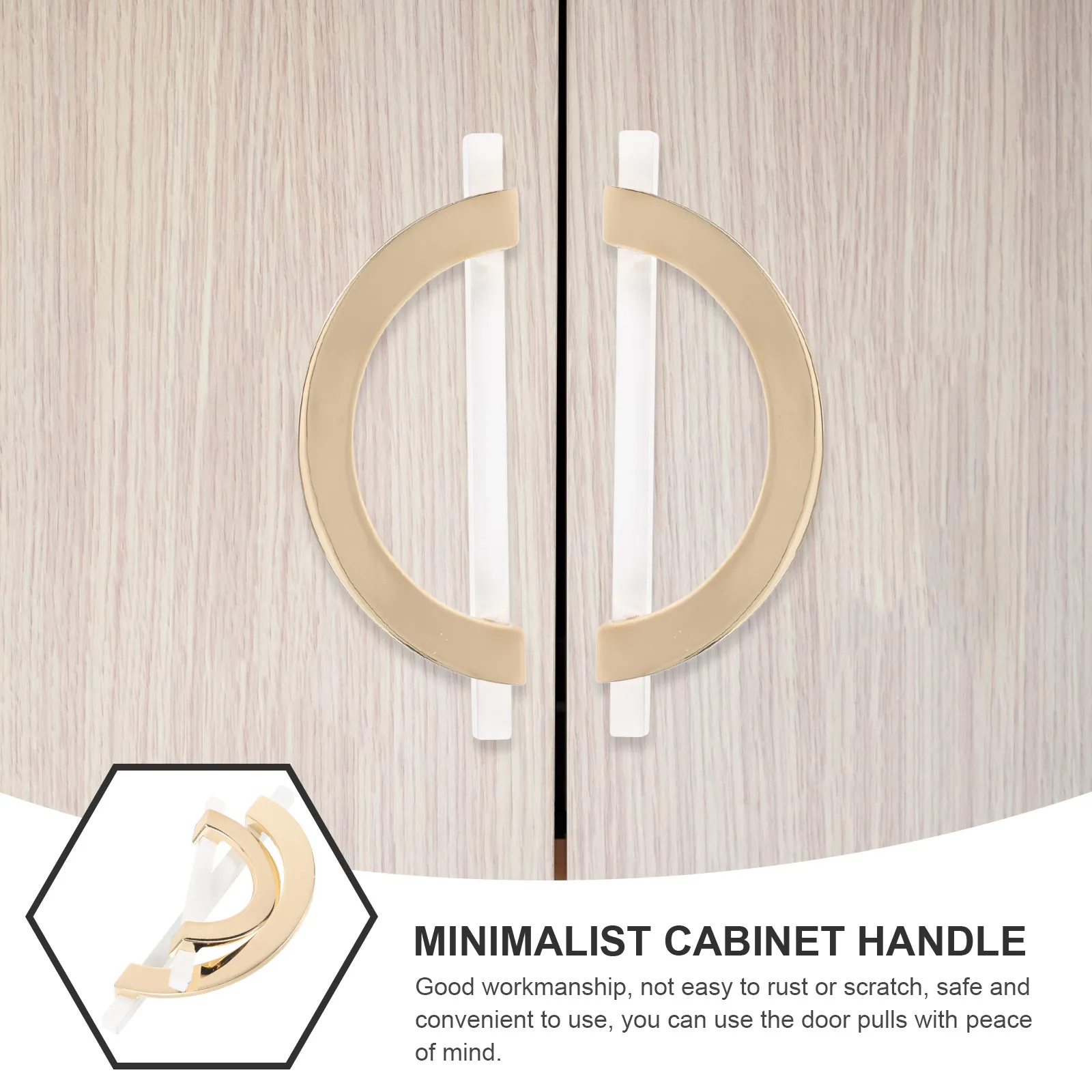 

2Pcs Metal Semicircle Cabinet Pulls Classic Color Compact Lightweight Handles for Kitchen Wardrobe Drawer Small Cabinet Knob