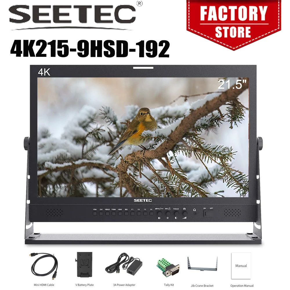 

Seetec 4K215-9HSD-192 21.5 Inch Pro Broadcast Monitor IPS 1920x1080 3G-SDI 4K HDMI Full HD LCD Monitor Desktop