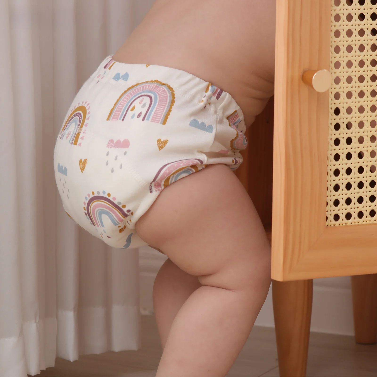 Paquete de 3 pantalones de entrenamiento para bebé de gasa de 6 capas para verano, pantalones de entrenamiento transpirables de algodón puro para bebé, pañal de tela, pantalones a prueba de orina